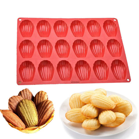 18 Cavity Madeleine Mold for Baking, Cookie, Chocolate, Candy - Shell Shape Cake Mold Pan
