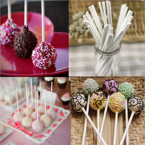 Lollipop Sticks 10cm - Eco-Friendly Paper, Multi-Use, 100-Pcs
