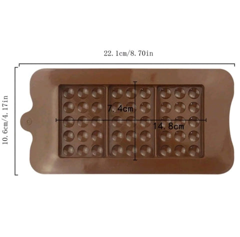 1pc 3-in-1 Rectangle & Circle Chocolate Mold,Easy To Demold