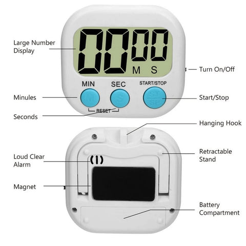Electronic Timer with Large LCD - Ultimate Kitchen Timer for Cooking, Baking