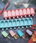 Silicone Ice Cream Mould 8 Cavity with 50 Wooden Sticks