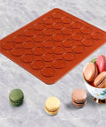 Hole Baking Mat, Chocolate Brown Silicone Macaron Mat For DIY Baking