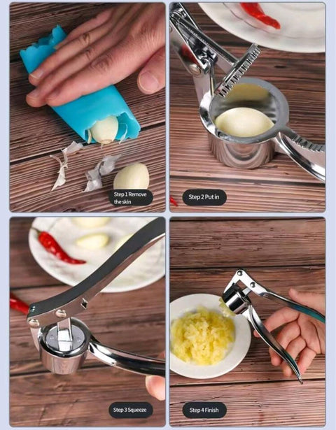 Stainless Steel Garlic Press, Modernist Multifunctional Garlic Mincer