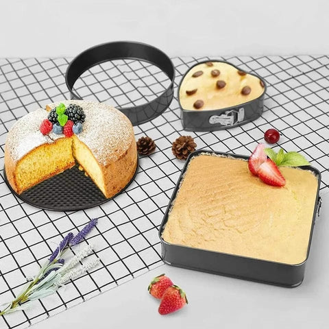 3 Pcs Shape Cake Mold Set, Non-Stick & Leak-Proof Design