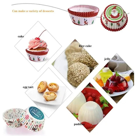 100pcs/Lot Christmas Cupcake Baking Cup-Cake Decorating Kitchen Baking Tools