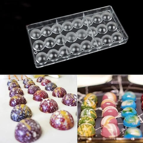 Half Ball Shape PC Polycarbonate Chocolate Mold for Artisan Chocolates