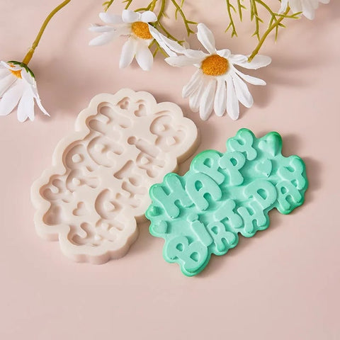 Happy Birthday Shape Silicone Mold for Sugar Craft