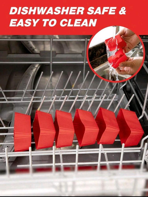 6 Pcs Red Silicone Cupcake Muffin Baking Cups Liners Reusable Non-Stick Cake Molds Set