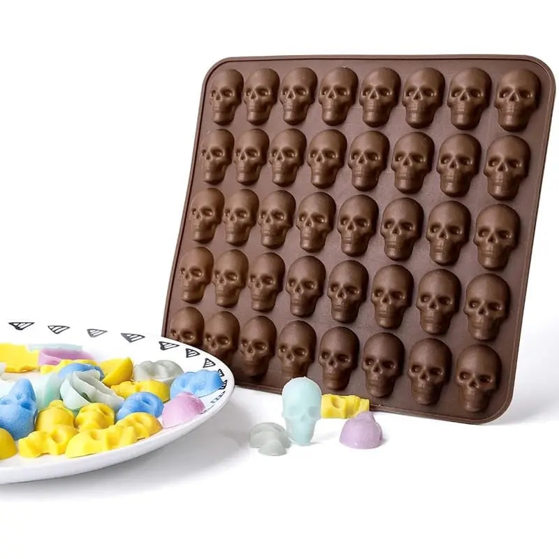 Skull Design Multiple Grid Chocolate Mold