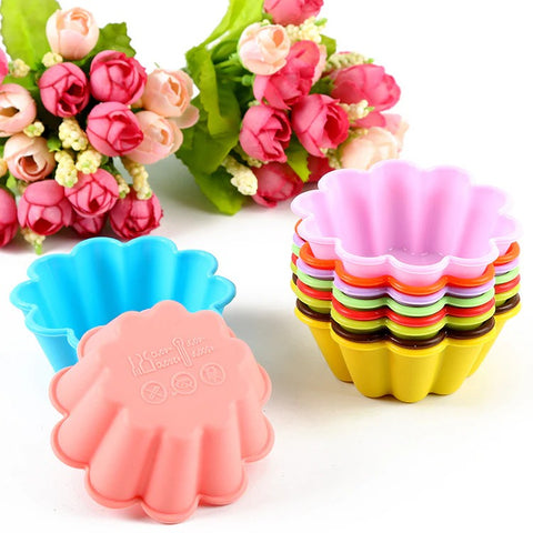 12Pcs/Set Creative Flower Shape Muffin Cup Mold