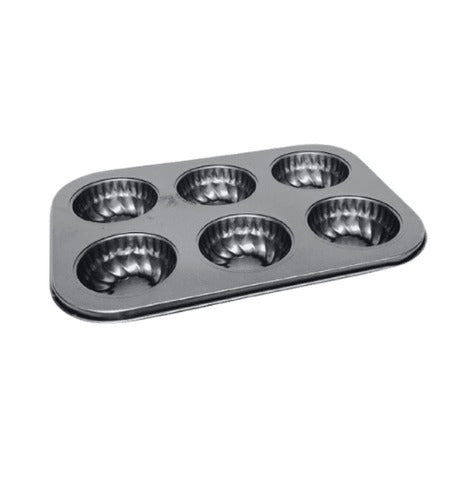 Cupcakes Pan 6 Slots Flower Shape - Reinforced Non-stick Muffin Bakeware