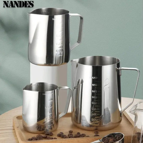 Milk Frothing Jug Stainless Steel Coffee Milk With Scale