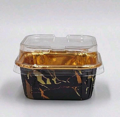 50pcs Greaseproof Laminated Square Baking Cups with Lids