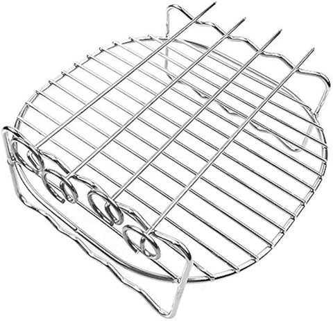 Air Fryer Rack Set with Double Layer Rack, Barbecue Skewers, Stainless Steel