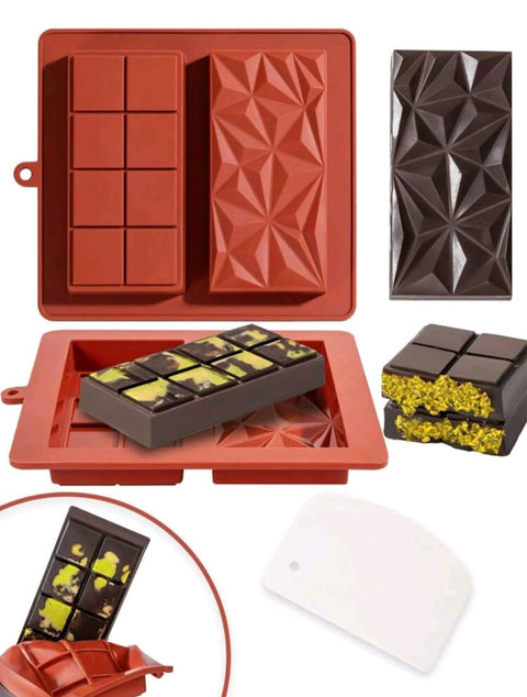 1pc Large Chocolate Bar Mold Deep Dubai,Silicone Thick Chocolate Bar Molds