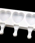 Silicone Mold 3-Cell Heart Shaped Handmade Popsicle Mold Munchies Tools