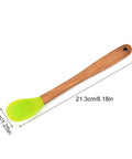 5 Pcs Silicone Cake Scraper Durable Wooden Handle Pastry Brush Heat Resistant Cookie Mixing Spatula. Munchies House