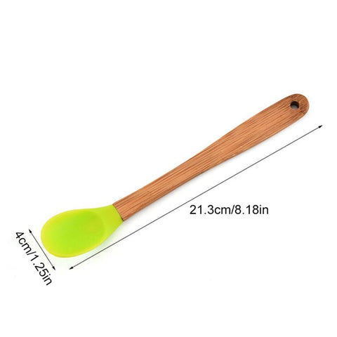 5 Pcs Silicone Cake Scraper Durable Wooden Handle Pastry Brush Heat Resistant Cookie Mixing Spatula. Munchies House