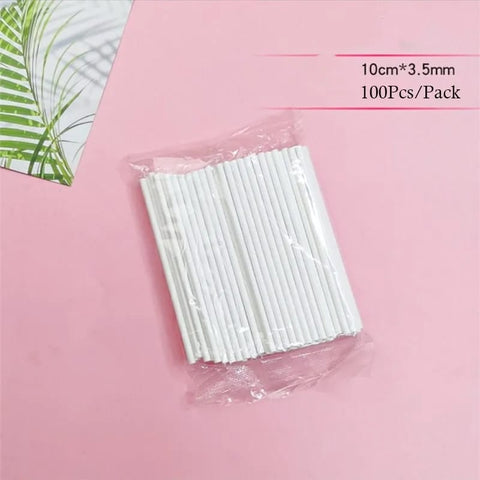 Lollipop Sticks 10cm - Eco-Friendly Paper, Multi-Use, 100-Pcs