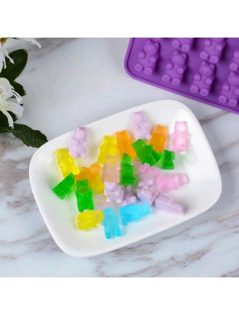 1pc Random Color Bear Design DIY Silicone Mold, 50 Grid Silicone Mold For DIY Crafting