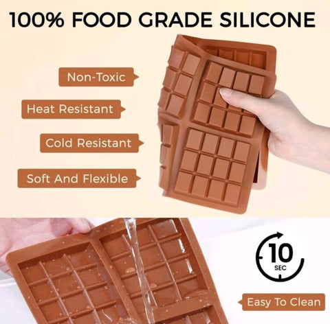 Chocolate Bar Molds,Silicone Snap Bars Making Set, (6 Cell -12 Section)