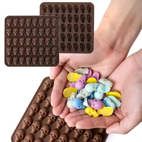 Skull Design Multiple Grid Chocolate Mold Munchies House