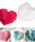 3D Diamond Heart Shape Silicone Molds