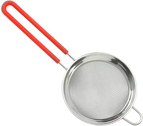 Betty Crocker Strainer with Silicone Handle, Stainless Steel