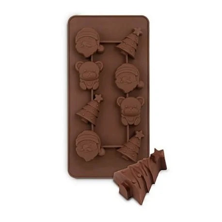 8 Hole Christmas Tree Chocolate Silicone Mold, Xmas Santa Candy Biscuit Jelly Baking Set, Animal Teddy Bear