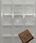 Wavy Flat Square Shape PC Polycarbonate Chocolate Mold