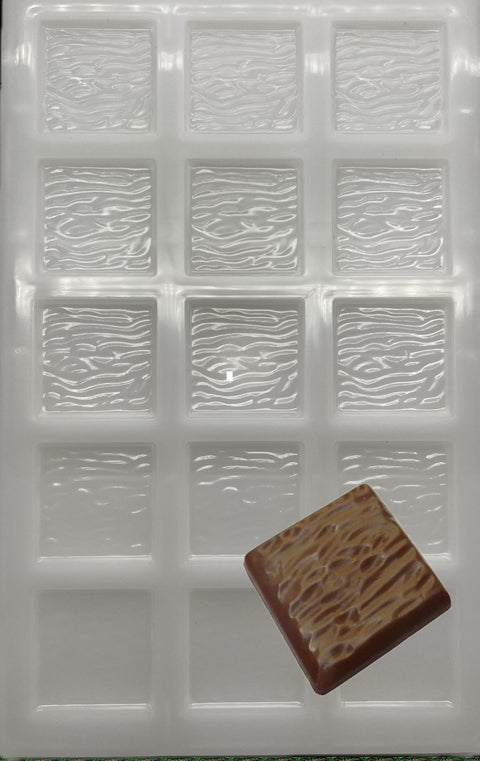 Wavy Flat Square Shape PC Polycarbonate Chocolate Mold