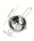 Stainless steel chocolate melting pot with measurements 25cm x 14cm