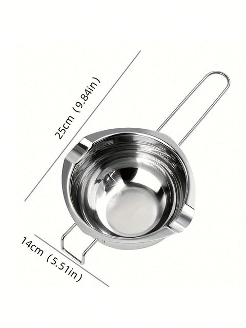 Stainless steel chocolate melting pot with measurements 25cm x 14cm