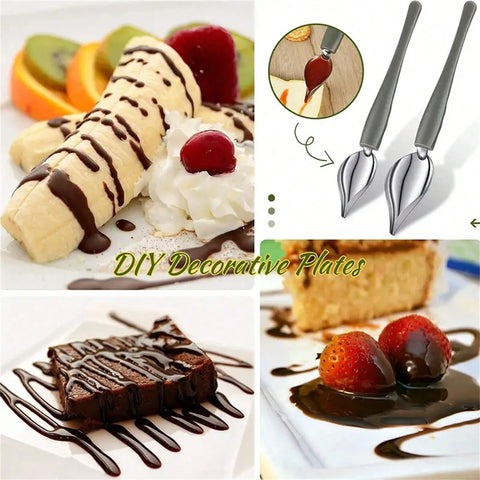 Decorative plating with chocolate sauce Munchies Tools
