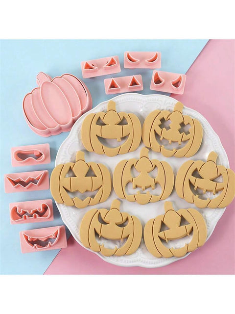 Pumpkin face cutters and cookies