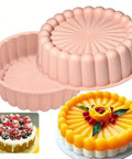 Deluxe Fluted Round Silicone Cake Mold pink large