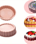 Deluxe Fluted Round Silicone Cake Mold with decorated cakes Munchies Tools