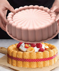 Deluxe Fluted Round Silicone Cake Mold charlotte cake Munchies Tools
