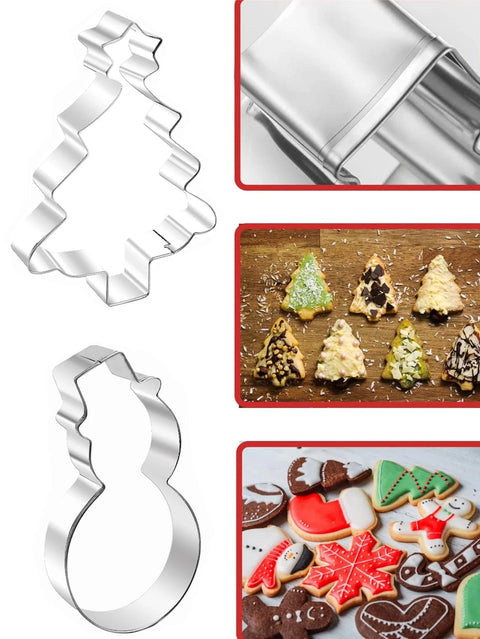 Christmas tree and snowman cookie cutters