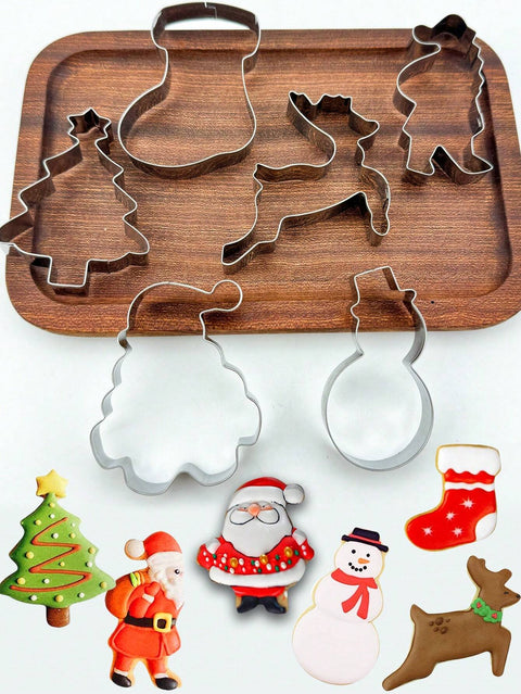 Christmas cookie cutter set on tray