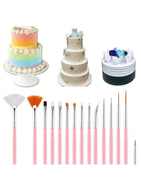 Decorating brushes with cakes