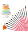 Fondant brush set with cake