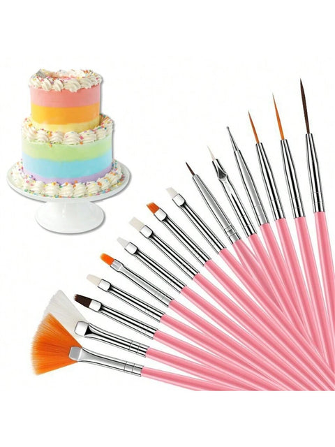 Fondant brush set with cake