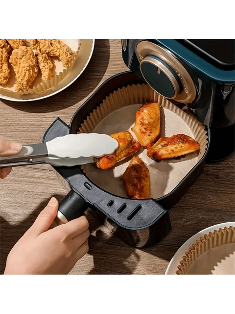 Air fryer liner with chicken
