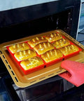 Silicone mini loaf pan in microwave