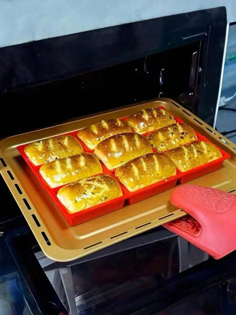 Silicone mini loaf pan in microwave