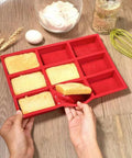 Releasing mini cakes from silicone loaf pan