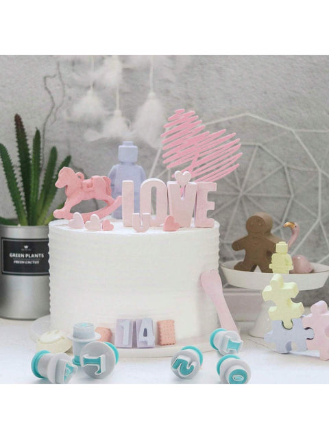 Fondant letters on celebration cake