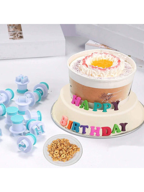 Fondant letters on birthday cake