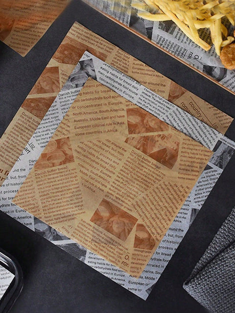 Newspaper print greaseproof sheets